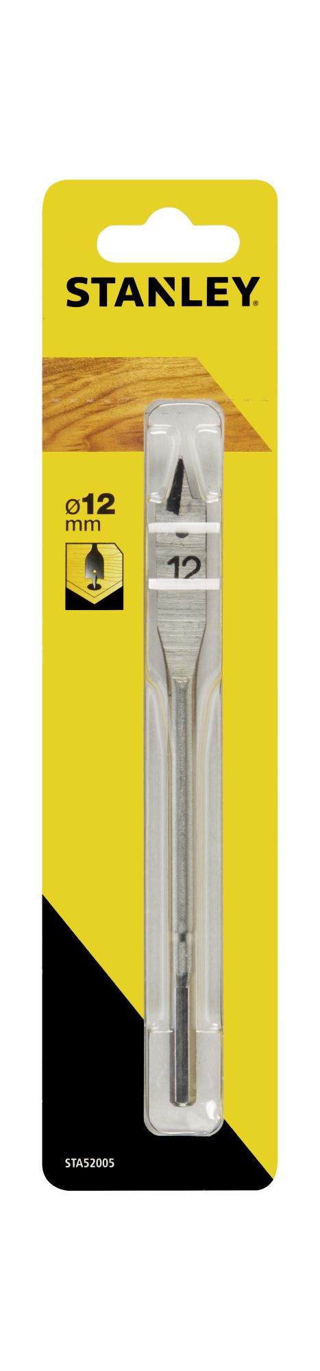 Broca de pala  con punta de centrar y bordes afilados ø 12mm