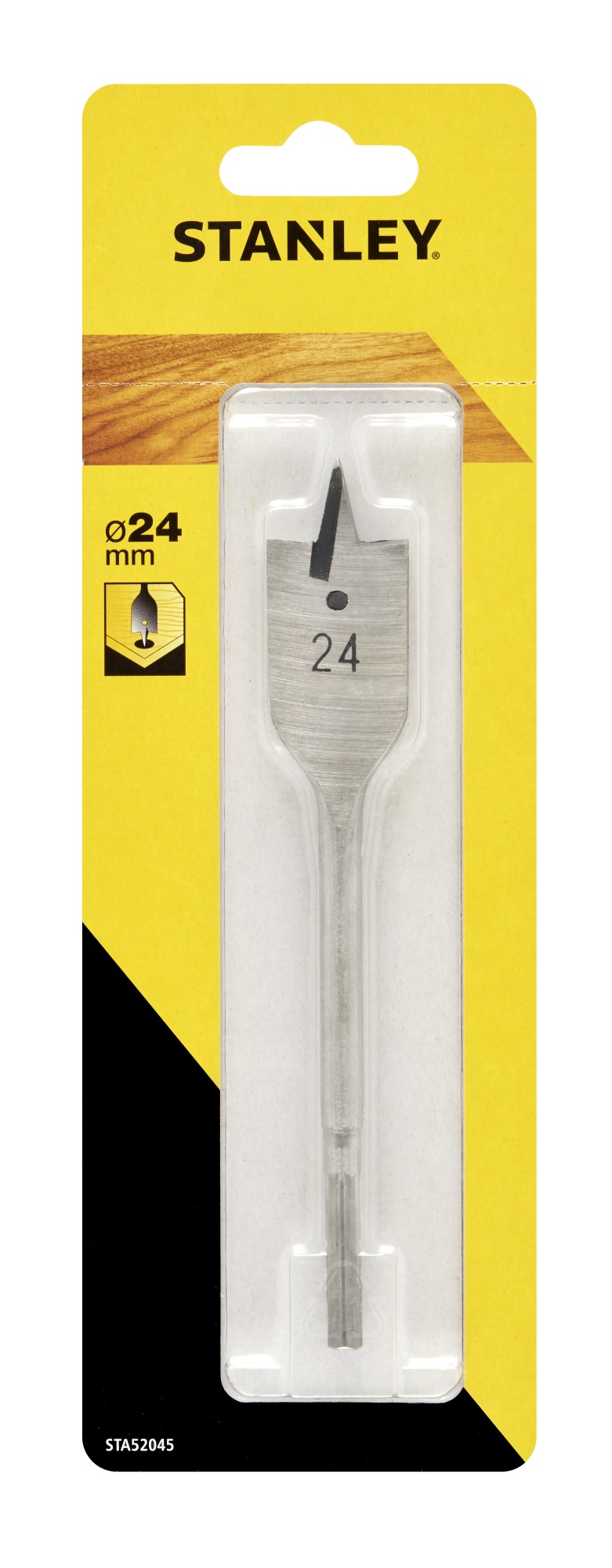 Broca de pala con punta de centrar y bordes afilados ø 24mm