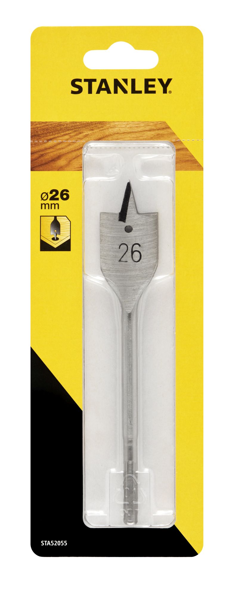 Broca de pala con punta de centrar y bordes afilados ø 26mm