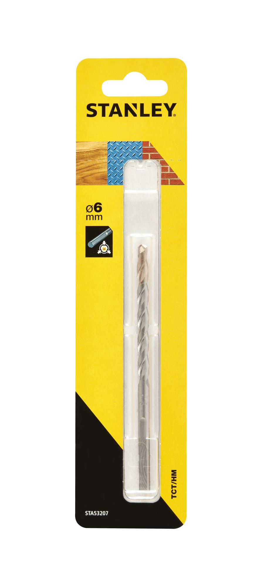 Broca multi-material con eje hexagonal ø 6mm