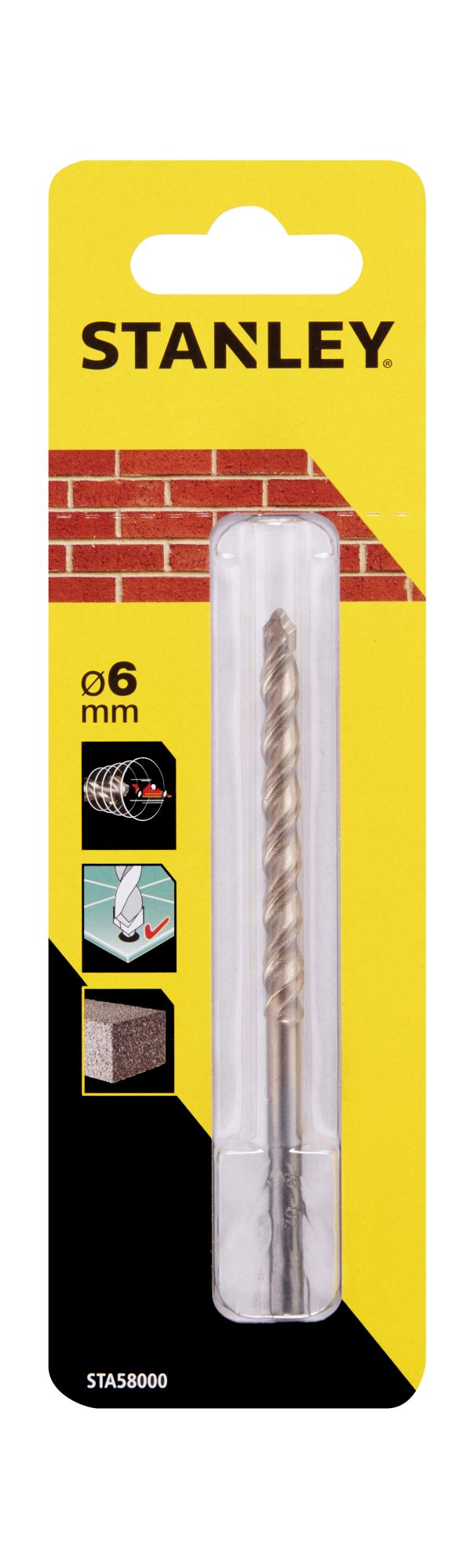 Broca para piedra con punta piloto 6x100mm