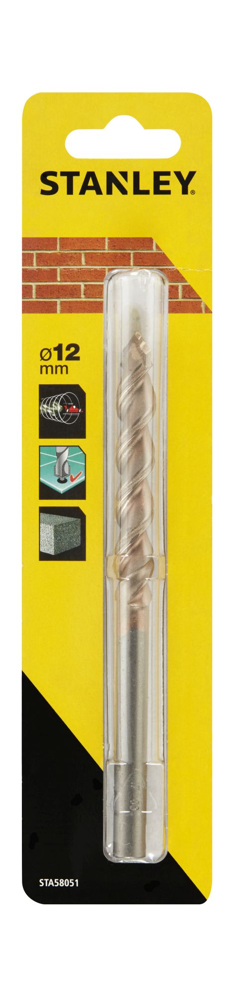 Broca para piedra con punta piloto 12x150mm