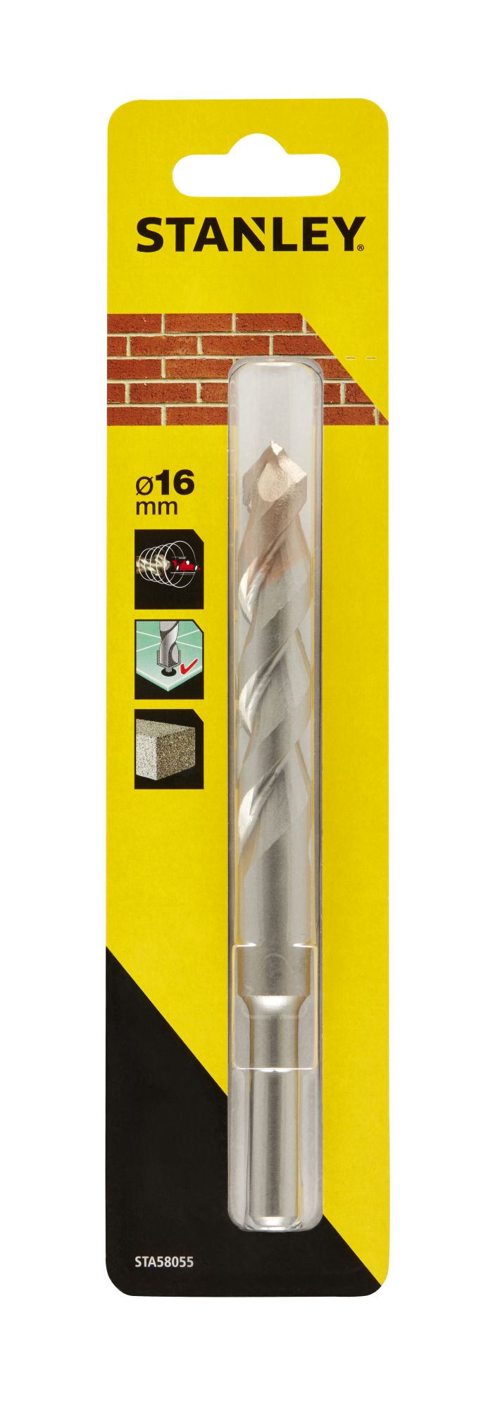 Broca para piedra con punta piloto 16x150mm