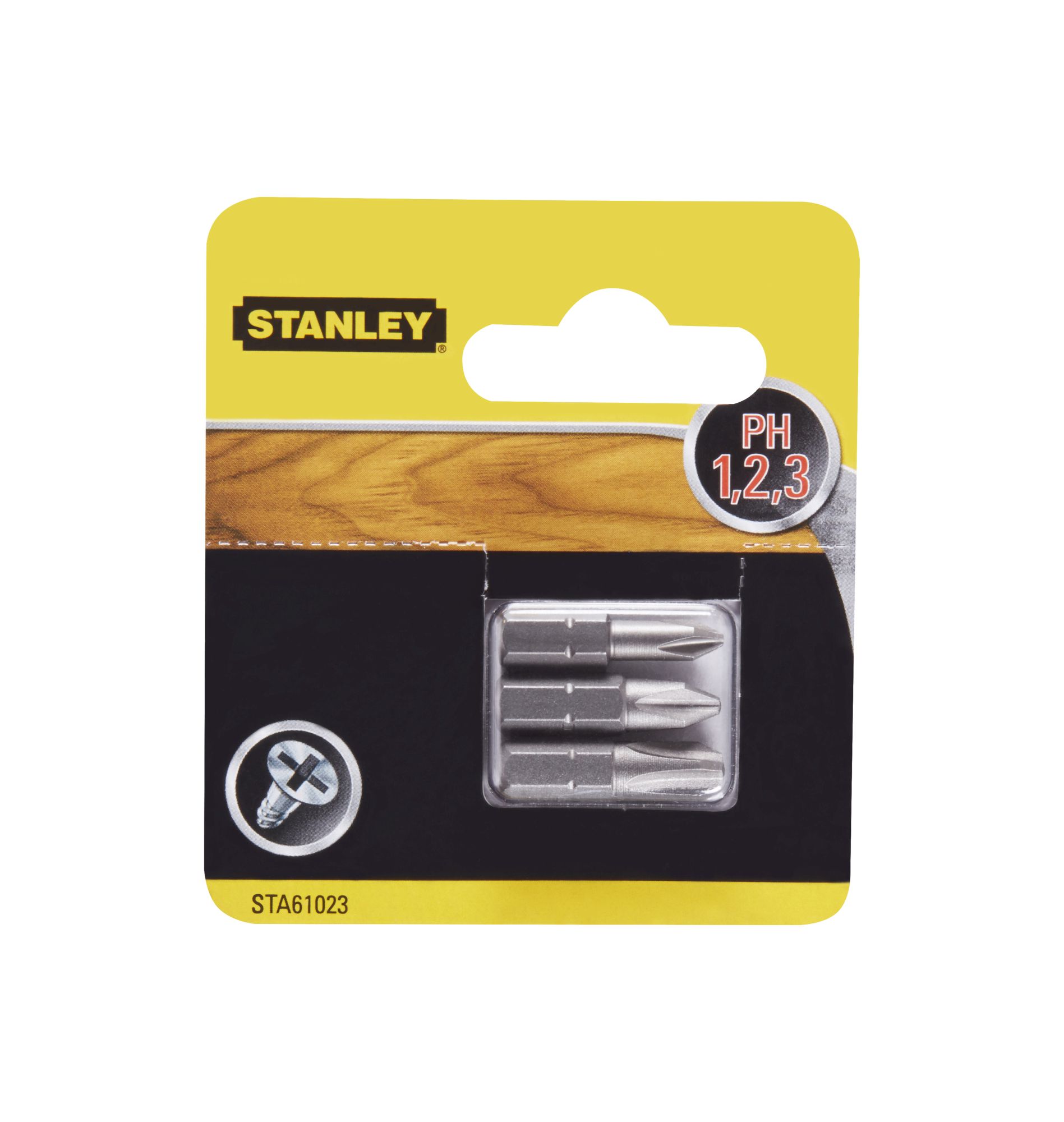 3 puntas Philips Ph1, Ph2 y Ph3 25mm