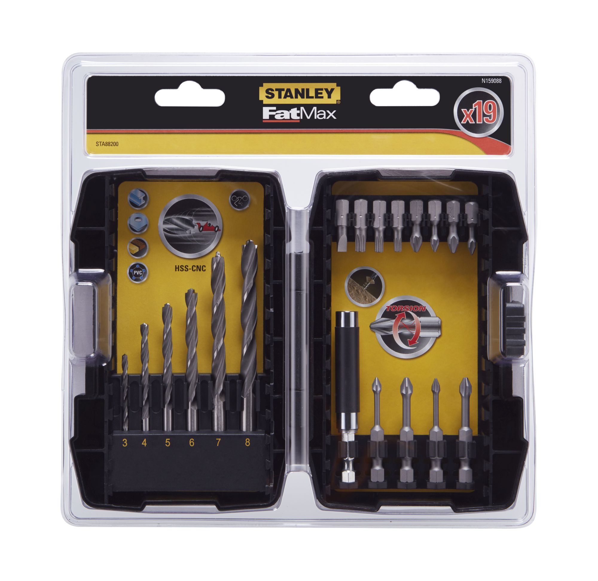 Juego de 19 piezas para atornillar y taladrar