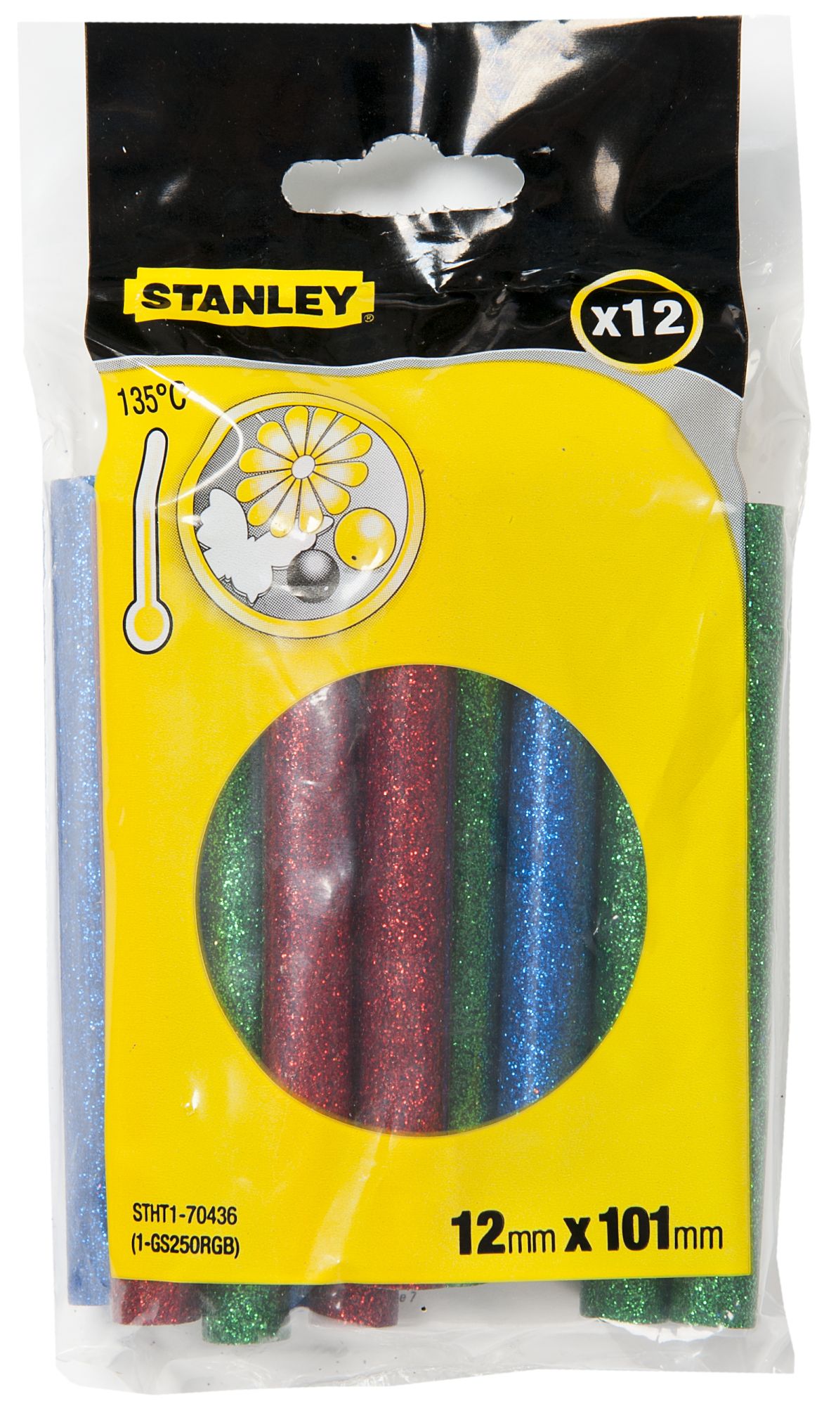 Barras de Color Rojo/Verde/Azul brillantes 12unidades por bolsa 12mm x 101mm