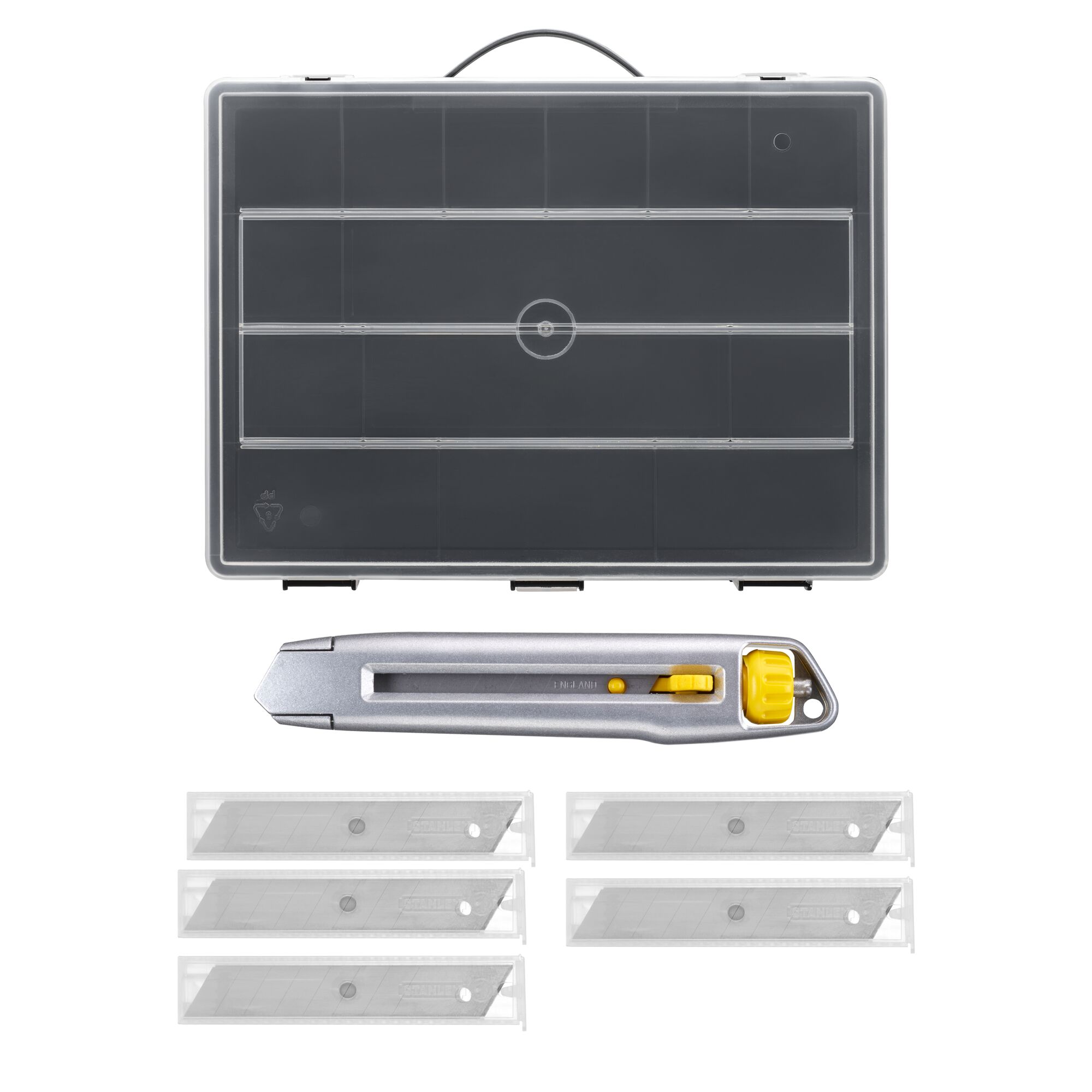 Cúter Interlock 18mm + Organizador + 50 cuchillas 18mm