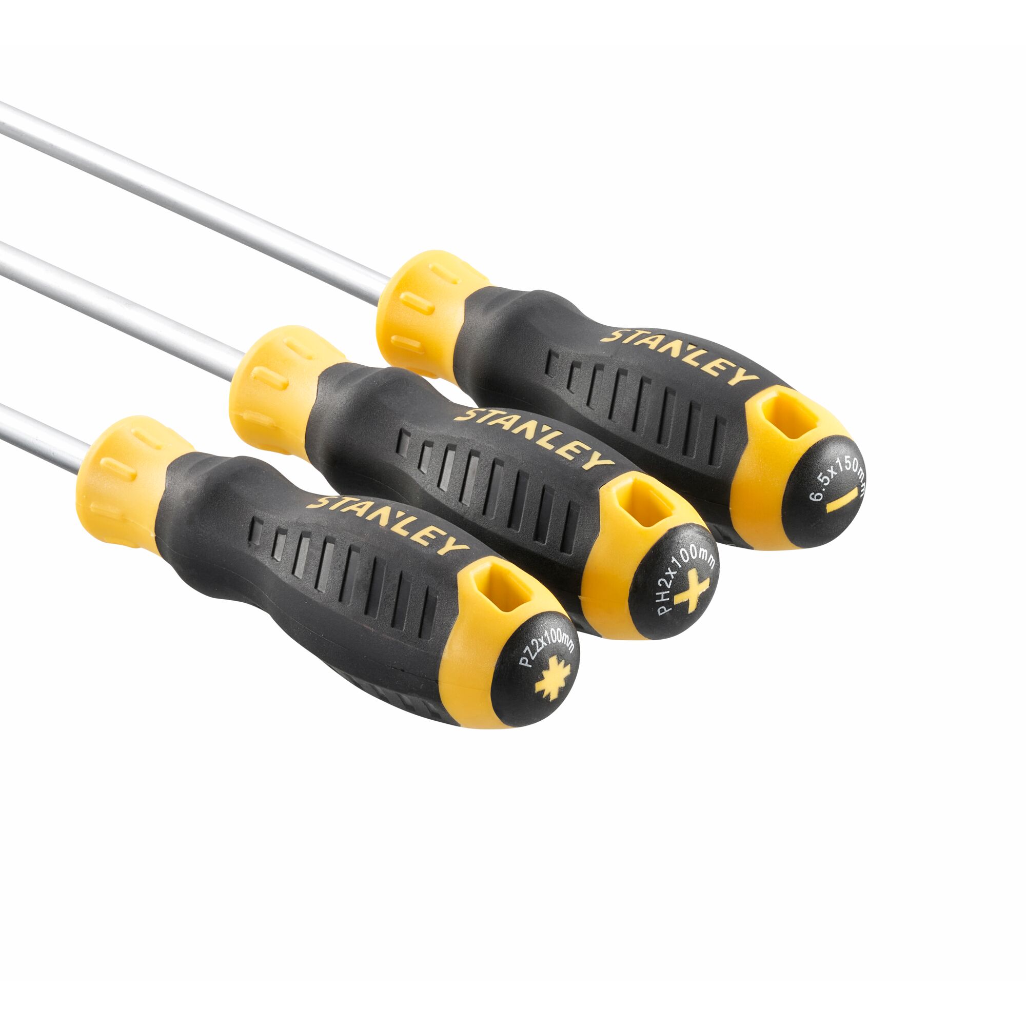 Juego de 3 destornilladores Cushion Grip: Phillips 2x100; Pozidriv 2x100; Mecánico 6.5x150mm