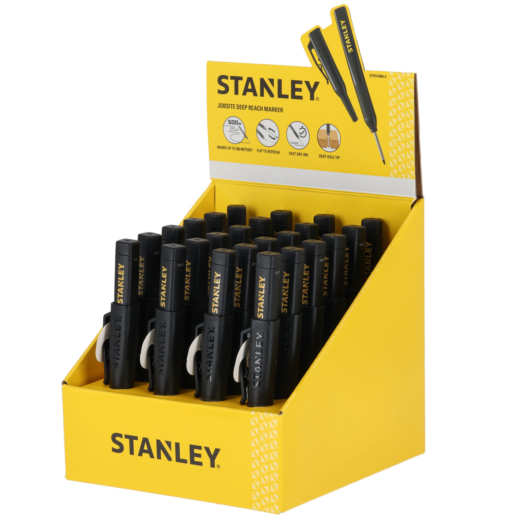 Marcadores de Tinta Negro STANLEY® - 24 Uds
