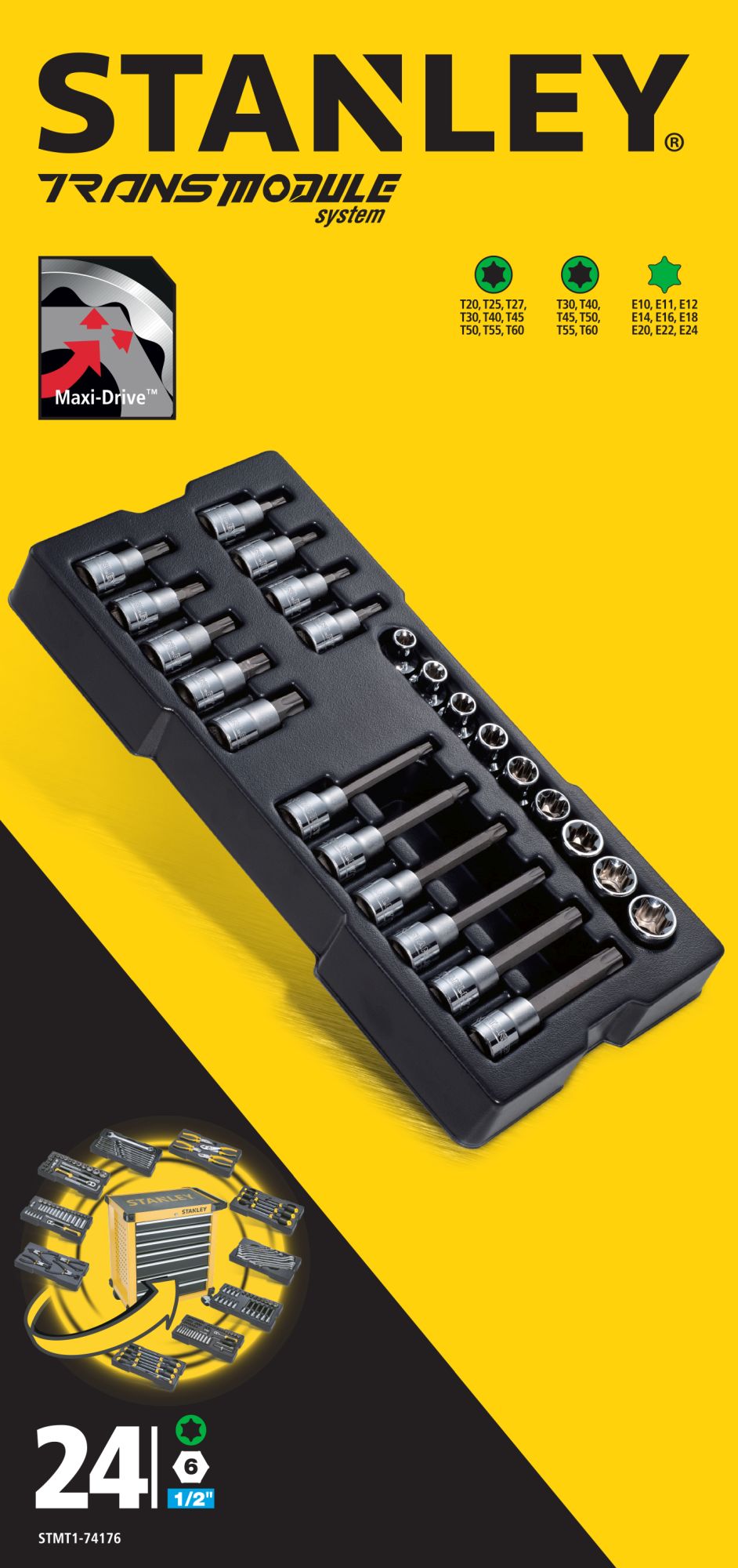 Transmodule. 24 puntas ¼” con anclaje ½”