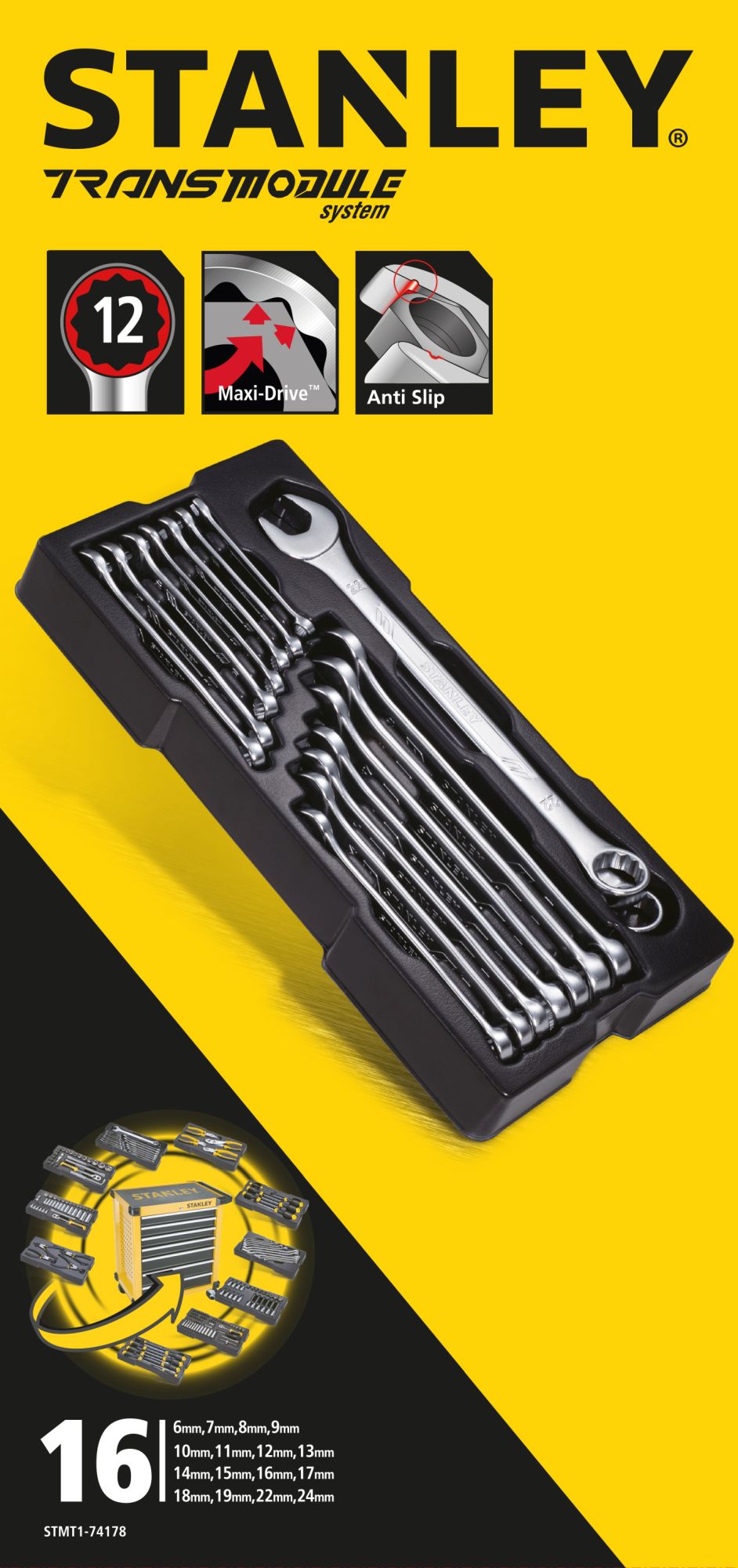 Transmodule. Carro metálico para taller 4 cajones + 9 módulos