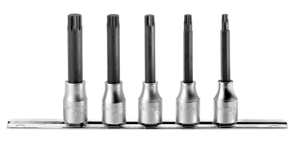 Juego de 5 vasos destornilladores dentado múltiple XZN 1/2