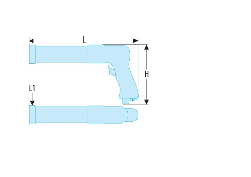 Pistola de cartucho 50 x  215 mm
