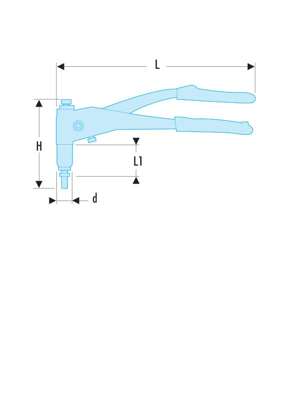 Alicate para tuercas ciegas