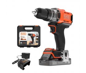 BCD382D1XK-QW - Taladro Atornillador 18V con 1 batería de 2Ah de Litio con indicador de estado de carga y Maletín