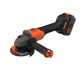 BCG6L8F1S-QW - Mini-Amoladora BRUSHLESS a batería 18V POWERCONNECT™ (con 1 batería de 4Ah con indicador de estado de carga, cargador de 1A, 3 discos de corte y bolsa de transporte)