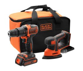 BCK23S1S-QW - Taladro Percutor 18V + Lijadora Mouse 18V con 1 batería 1,5 Ah, cargador y bolsa de transporte