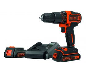BDCHD18K1B2-QW -  Taladro percutor 18V + cargador 1A + 2 baterías + maletín