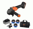 BLCG78M1-QW - Mini-Amoladora BRUSHLESS 18V 125mm con 1 batería 4Ah, 3 discos y bolsa de transporte