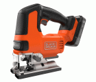 BLCJS78E1-QW - Sierra de calar BRUSHLESS 18V con 1 batería de 2,5Ah con indicador de carga, cargador, guía paralela, conexión para aspirador y 3 hojas