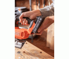 BLCJS78E1-QW - Sierra de calar BRUSHLESS 18V con 1 batería de 2,5Ah con indicador de carga, cargador, guía paralela, conexión para aspirador y 3 hojas
