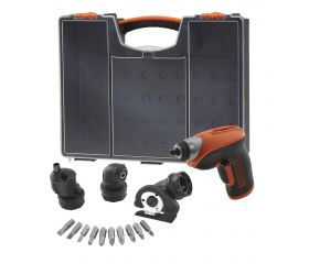 CS3652OA-QW - Atornillador 3.6V Litio con 3 cabezales y 10 accesorios en organizador