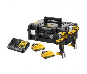 DCK2110L2T-QW - KIT 12V Li-Ion 3Ah sin escobillas = Taladro Atornillador + Atornillador Impacto