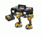 DCK266P2T-QW - KIT XR = DCD796 Taladro Percutor + DCF887 Atornillador Impacto + 2 baterías Li-Ion 5Ah + maletín TSTAK II