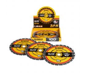 DT10401-QZ - Merchandiser DT10302 x10 - Hoja para sierra circular portátil ELITE 184mmX16mmX24T