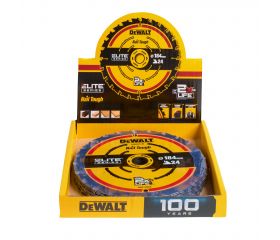 DT10401-QZ - Merchandiser DT10302 x10 - Hoja para sierra circular portátil ELITE 184mmX16mmX24T