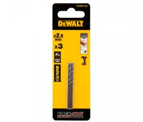 DT20513-QZ - 3 Brocas Black&Gold 2.5mm