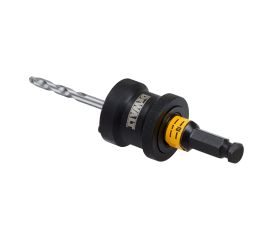 DT20631-QZ - Eje de cambio rápido para coronas multi-materiales - vástago ½”, Incluye puntas de pala y puntas piloto para varios materiales