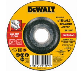DT43916-QZ - Disco de desbaste concavo para metal con grano profesional de óxido de alumínio
