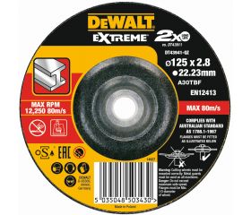 DT43941-QZ - Disco de corte concavo EXTREME® para metal con grano industrial de óxido de alumínio 125 x 2.8 x 22.23mm