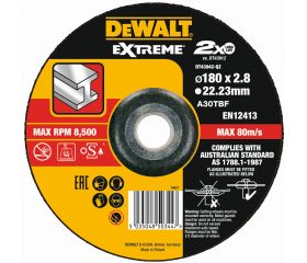DT43942-QZ - Disco de corte concavo EXTREME® para metal con grano industrial de óxido de alumínio 180 x 2.8 x 22.23mm