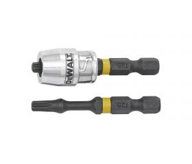 DT70538T-QZ - Puntas Torsión de Impacto 2 x T25 y adaptador magnético con bloqueo