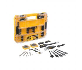 DT70776-QZ - Toughcase grande de 85 piezas para atornillar y taladrar con acoplamiento angular flexible