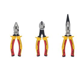 DWHT82811-0 - Set 3 alicates VDE: Diagonal 160mm, Bocas largas 200mm, Universal 160mm