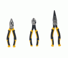 DWHT82813-0 - Set 3 alicates LH DEWALT: Diagonal 160mm, Bocas largas 200mm, Universal 160mm