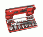 Cofre DBOX vasos 3/8” 6 caras métricas - 18 piezas -14 - J.360DBOX1