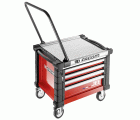 Cofres con rueda JET + 4 cajones - 3 módulos por cajón rojo