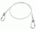 Larguero 1,2 m cable acero - Doble mosquetones 80 mm en acero inoxidable con tornillo - SLS