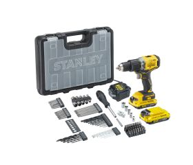 KIT: Taladro Percutor BRUSHLESS V20 Li-Ion 18V SFMCD715 + Set de 100 accesorios con 2 baterías Li-Ion 2Ah, cargador 2A y caja