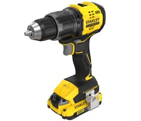 Taladro Percutor BRUSHLESS V20 Li-Ion 18V 60Nm. Incluye 2 baterías Li-Ion 2Ah, cargador 1.25A y maletín Pro-Stack.