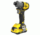 Atornillador de Impacto BRUSHLESS V20 Li-Ion 18V 203Nm. Incluye 2 baterías Li-Ion 2Ah, cargador 1.25A y maletín