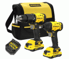 COMBO KIT: Taladro Percutor V20 55Nm + Atornillador de impacto V20 170Nm. Incluye 2 baterías Li-Ion 2Ah, cargador 1,25A y Bolsa de transporte