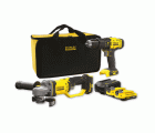 COMBO KIT V20 Li-Ion 18V: Taladro Percutor SFMCD711 + Mini-Amoladora SFMCG400 con 2 baterías Li-Ion 2Ah y bolsa de transporte