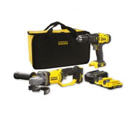 COMBO KIT V20 Li-Ion 18V: Taladro Percutor SFMCD711 + Mini-Amoladora SFMCG400 con 2 baterías Li-Ion 2Ah y bolsa de transporte
