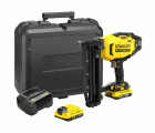 Clavadora de Acabados V20 Li-Ion 18V 16Ga con 2 baterías Li-Ion 2Ah, cargador 2A y maletín