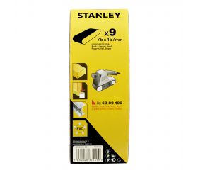 9 bandas de lija 75x457mm. Grano Surtido.